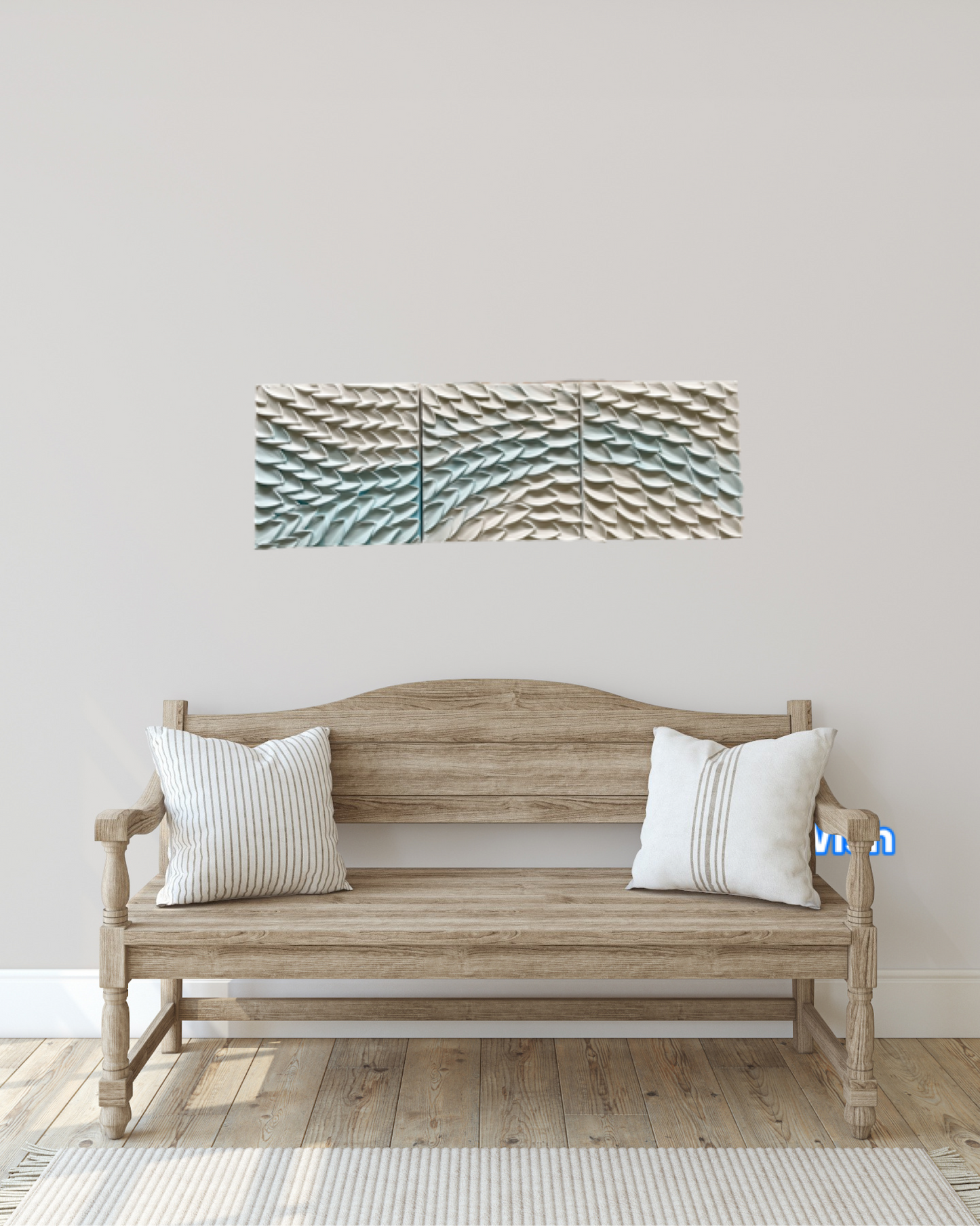 Light blue waved canvas artwork - Flexured