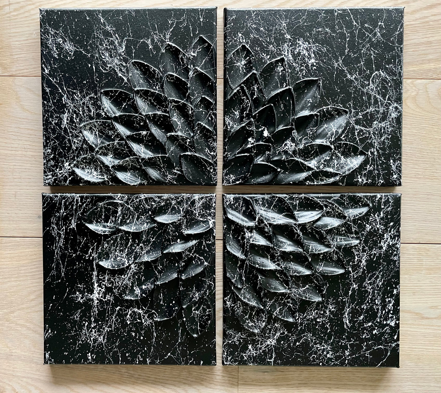 Marble look 4 frame wall art